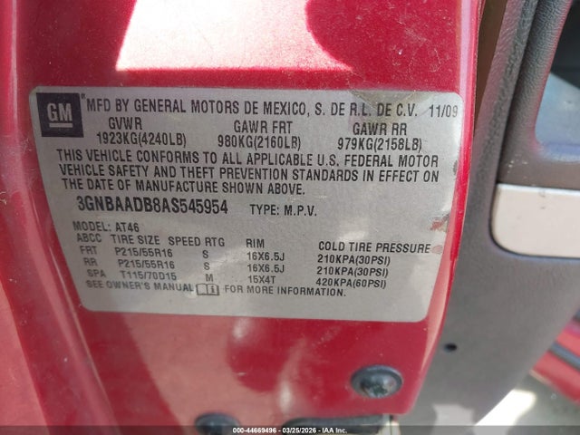 2010 CHEVROLET HHR 3GNBAADB8AS545954 Photo 8