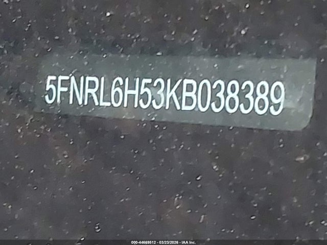 44669512 :رقم المزاد ، 5FNRL6H53KB038389 vin ، 2019 Honda Odyssey Ex مزاد بيع