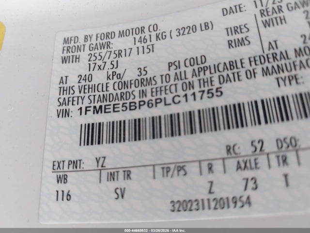44669532 :رقم المزاد ، 1FMEE5BP6PLC11755 vin ، 2023 Ford Bronco Big Bend مزاد بيع