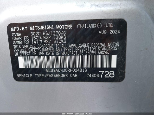 2024 MITSUBISHI MIRAGE ML32AUHJ0RH024813 Photo 8