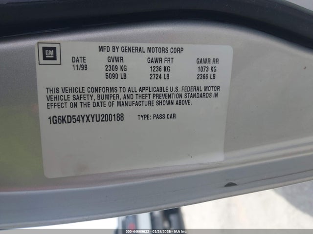 2000 CADILLAC DEVILLE 1G6KD54YXYU200188 Photo 8