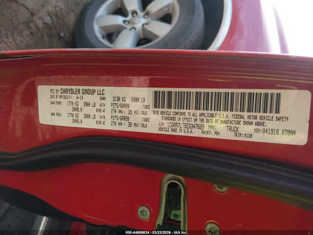 44669634 :رقم المزاد ، 1C6RR7LT5ES347628 vin ، 2014 Ram 1500 Big Horn مزاد بيع