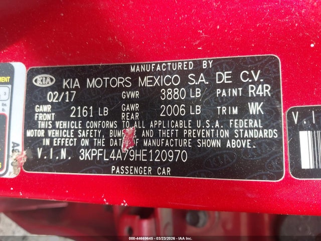 2017 KIA FORTE 3KPFL4A79HE120970 Photo 8