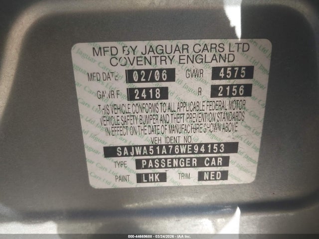 2006 JAGUAR X-TYPE SAJWA51A76WE94153 Photo 8