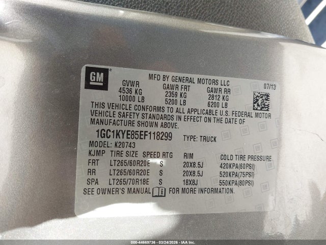 1GC1KYE85EF118299 Chevrolet Silverado 2500hd Ltz