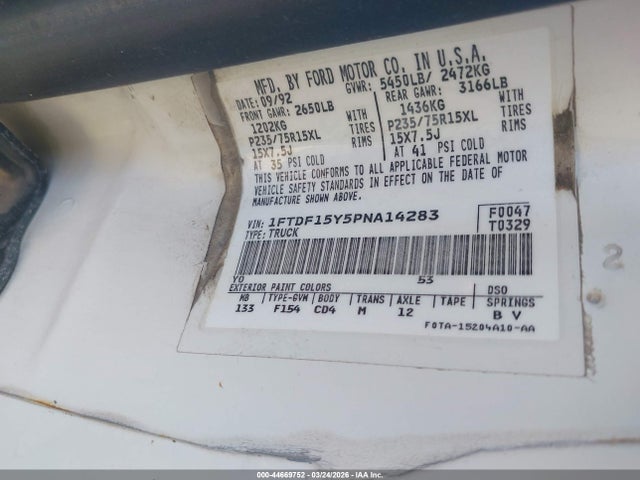 1993 FORD F150 1FTDF15Y5PNA14283 Photo 8