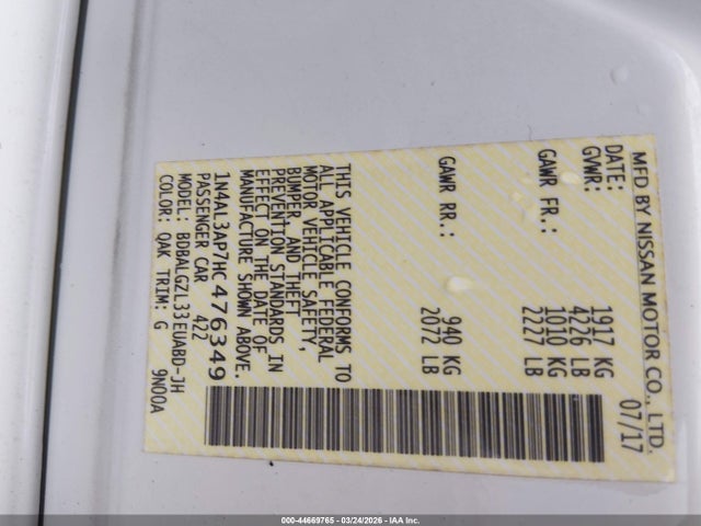 2017 NISSAN ALTIMA 1N4AL3AP7HC476349 Photo 8