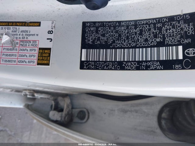 2015 TOYOTA PRIUS JTDKN3DU9F2002349 Photo 8