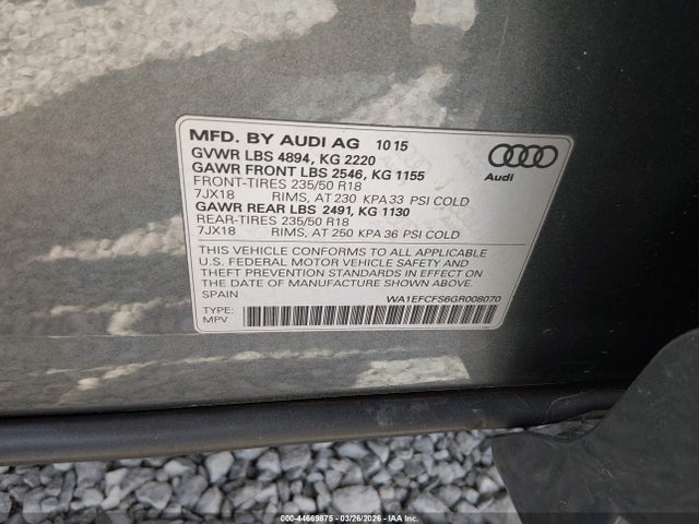Aukcja sprzedaży 2016 Audi Q3 2.0t Premium Plus, vin: WA1EFCFS6GR008070, numer aukcji: 44669875