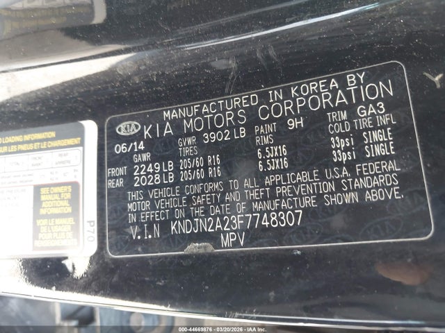 2015 KIA SOUL KNDJN2A23F7748307 Photo 8