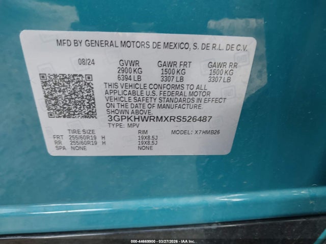 3GPKHWRMXRS526487 Honda Prologue Touring
