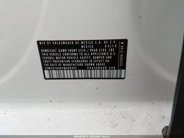 2015 VOLKSWAGEN GOLF SPORTWAGEN 3VWCA7AUXFM508497 Photo 8