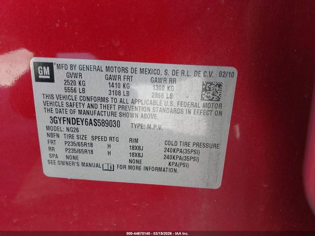 2010 CADILLAC SRX 3GYFNDEY6AS589030 Photo 8