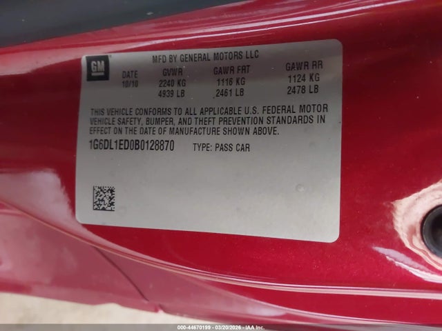 2011 CADILLAC CTS 1G6DL1ED0B0128870 Photo 8