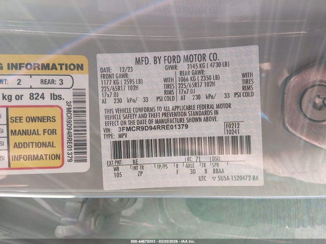 3FMCR9D94RRE01379 Ford Bronco Sport Badlands