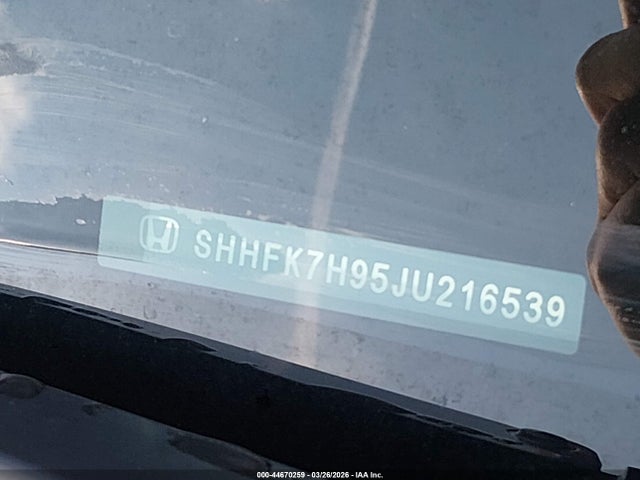 44670259 :رقم المزاد ، SHHFK7H95JU216539 vin ، 2018 Honda Civic Sport Touring مزاد بيع