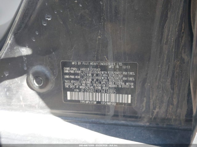 2012 Subaru Forester 2.5x Limited მანქანა იყიდება აუქციონზე, vin: JF2SHAEC1CH434915, აუქციონის ნომერი: 44670309