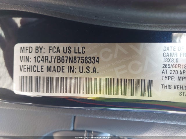 Aukcja sprzedaży 2022 Jeep Grand Cherokee 4xe Limited 4x4, vin: 1C4RJYB67N8758334, numer aukcji: 44670342