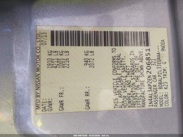 2014 NISSAN ALTIMA 1N4AL3AP2EN206851 Photo 8