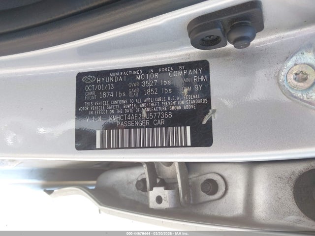 Aukcja sprzedaży 2013 Hyundai Accent Gls, vin: KMHCT4AE2DU577368, numer aukcji: 44670444