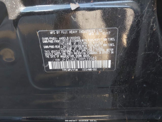 JF2SJAGC3HH539948 Subaru Forester 2.5i Premium