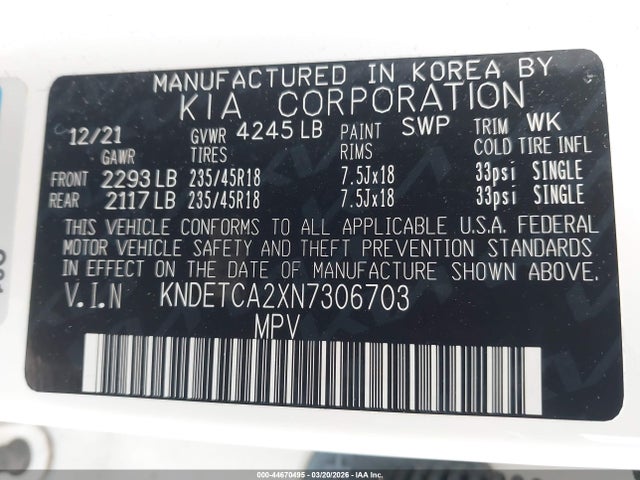2022 KIA SELTOS KNDETCA2XN7306703 Photo 8
