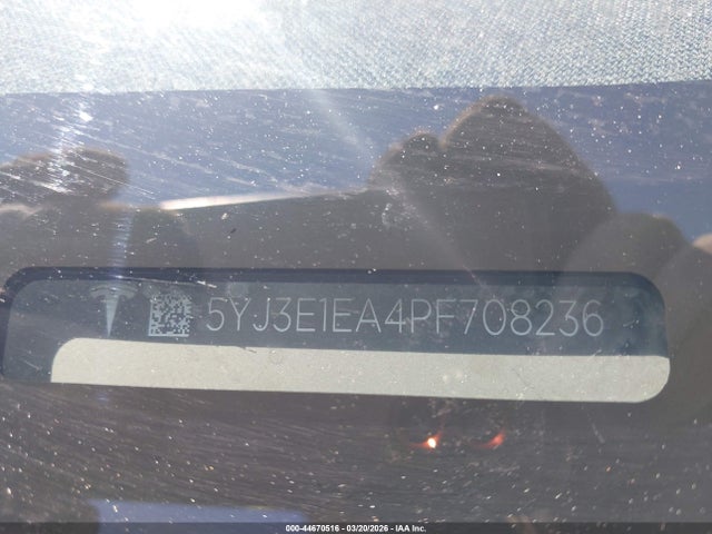 44670516 :رقم المزاد ، 5YJ3E1EA4PF708236 vin ، 2023 Tesla Model 3 Rear-wheel Drive مزاد بيع
