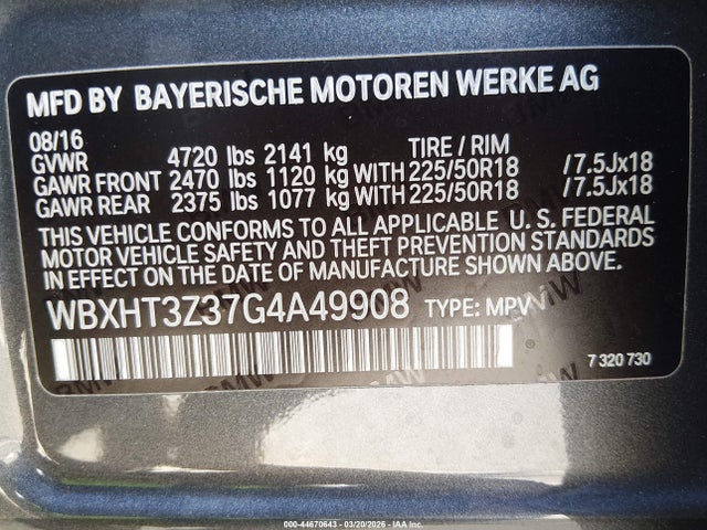 Продаж на аукціоні авто 2016 Bmw X1 Xdrive28i, vin: WBXHT3Z37G4A49908, номер лоту: 44670643