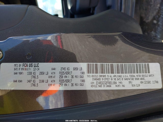 2015 DODGE GRAND CARAVAN 2C4RDGCG2FR651884 Photo 8