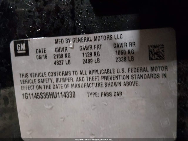1G1145S35HU114330 Chevrolet IMPALA 2LZ