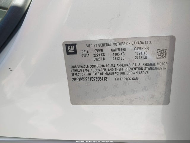 2014 CADILLAC XTS 2G61M5S31E9306413 Photo 8