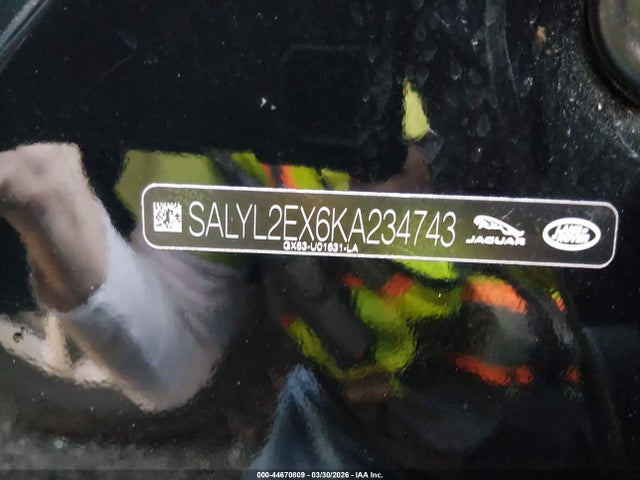 SALYL2EX6KA234743 Land Rover Range Rover Velar P250 R-dynamic Se