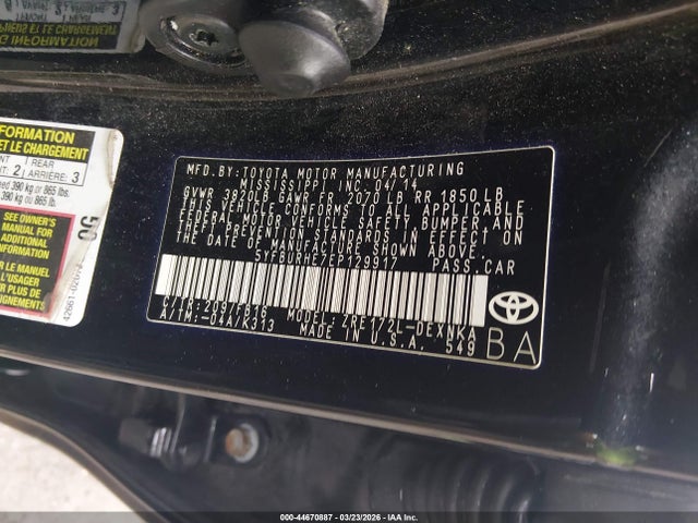 5YFBURHE7EP129917 Toyota COROLLA LE