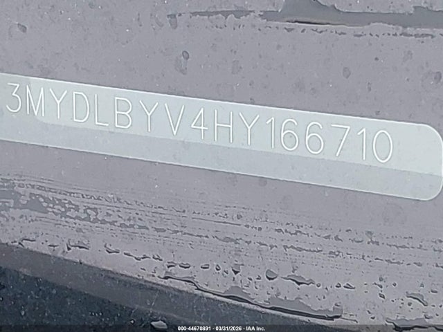 3MYDLBYV4HY166710 Toyota YARIS IA