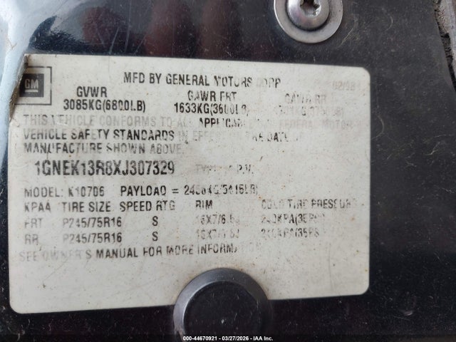 1999 CHEVROLET TAHOE 1GNEK13R8XJ307329 Photo 8