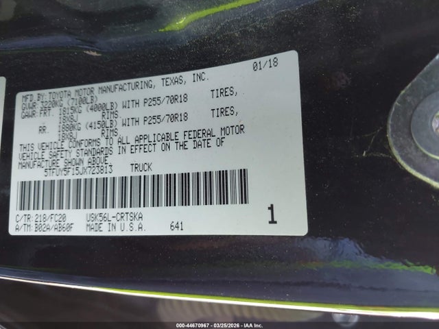 2018 TOYOTA TUNDRA 5TFUY5F15JX723813 Photo 8