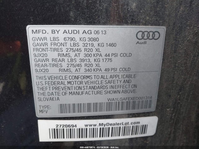 2014 AUDI Q7 WA1LGAFEXED001314 Photo 8