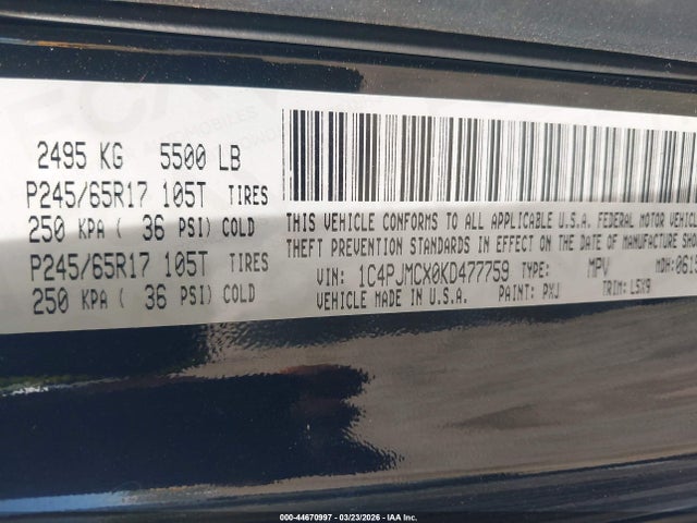 Jeep Cherokee Upland 4x4 2019 1C4PJMCX0KD477759 Image 9