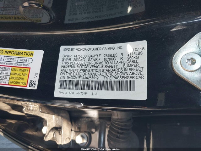 1HGCV1F31JA267912 Honda Accord Sport
