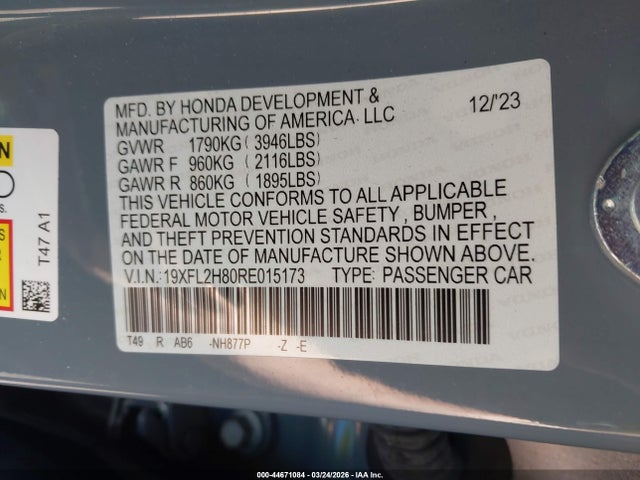 Продаж на аукціоні авто 2024 Honda Civic Sport, vin: 19XFL2H80RE015173, номер лоту: 44671084