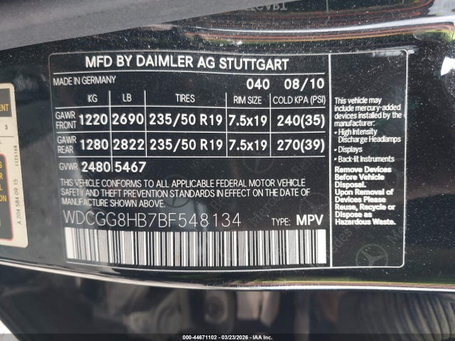 2011 MERCEDES-BENZ GLK 350 WDCGG8HB7BF548134 Photo 8