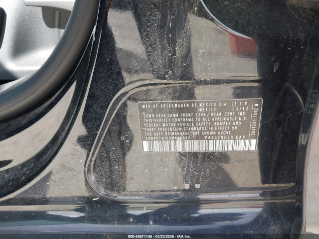 2013 Volkswagen Jetta Sportwagen 2.5l Se მანქანა იყიდება აუქციონზე, vin: 3VWPP7AJ0DM629767, აუქციონის ნომერი: 44671145