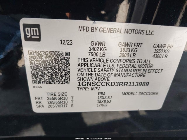 Chevrolet Suburban 2wd Lt 2024 1GNSCCKD3RR113989 Image 9