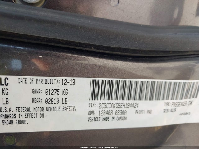 44671195 :رقم المزاد ، 2C3CCAKG5EH194424 vin ، 2014 Chrysler 300c Awd مزاد بيع