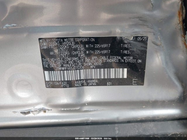 JTMRWRFV6SJ070306 Toyota Rav4 Hybrid Xle