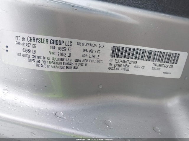 2012 FIAT 500 3C3CFFAR4CT291450 Photo 8