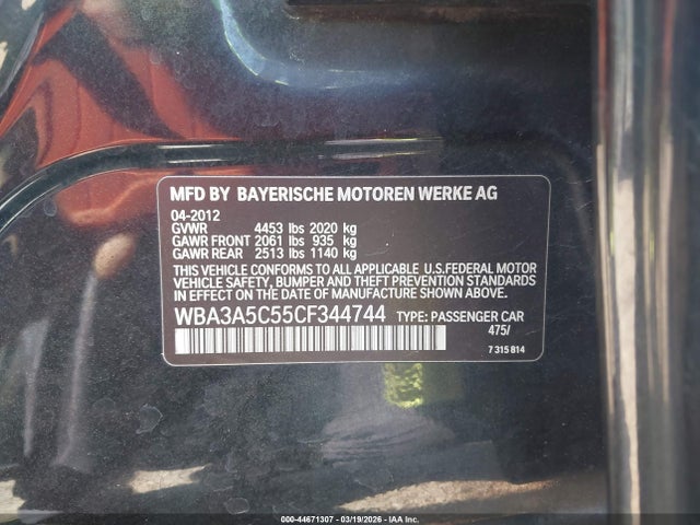 2012 BMW 328I WBA3A5C55CF344744 Photo 8