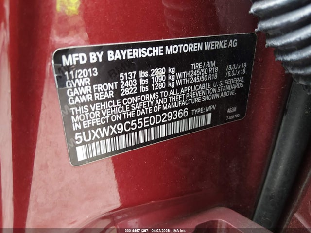 Продажа на аукционе авто 2014 Bmw X3 Xdrive28i, vin: 5UXWX9C55E0D29366, номер лота: 44671397