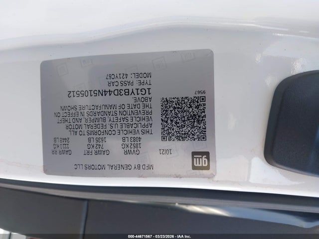 1G1YB3D44N5105512 Chevrolet Corvette Stingray Rwd 2lt