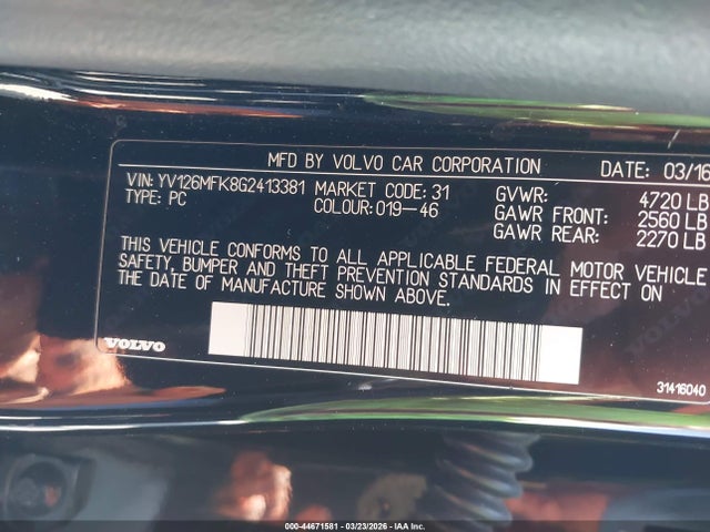 YV126MFK8G2413381 Volvo S60 T5 Drive-e Premier